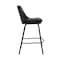 Armen Living Carise Black Faux Leather and Black Metal Swivel 30" Bar Stool LCCABABLBL30 - alternate 2